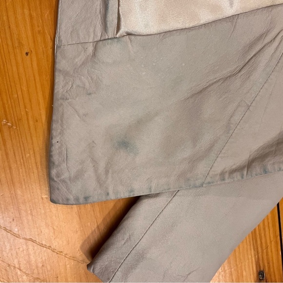 Vintage My Tribe Beige Leather Open Front Jacket Size Small - Picture 11 of 12